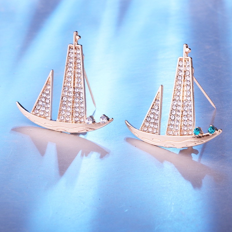 Ghim Cài Áo Hình Thuyền Buồm Phong Cách Vintage Anh Quốc Thời Trang