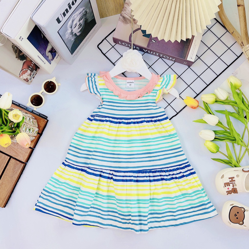 Đầm cánh tiên bèo cổ 2 tầng siêu xinh cho bé gái - DX2