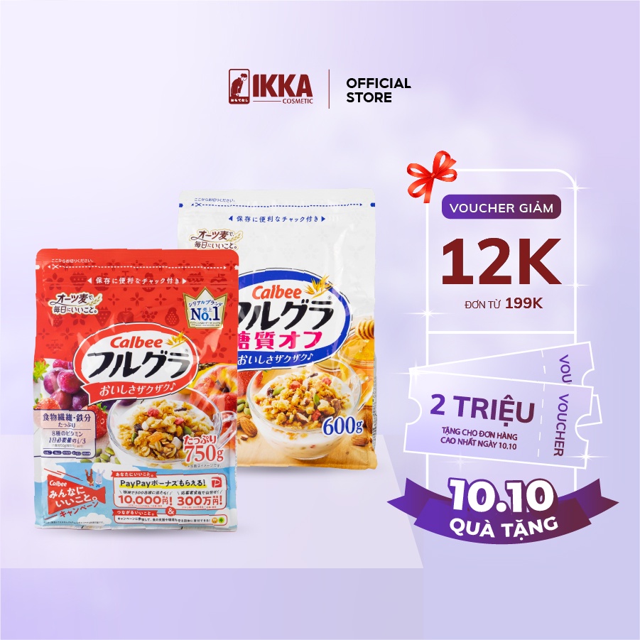Ngũ cốc Calbee giảm cân Nhật Bản hoa quả sấy khô 750g (Date tháng 3/2023)
