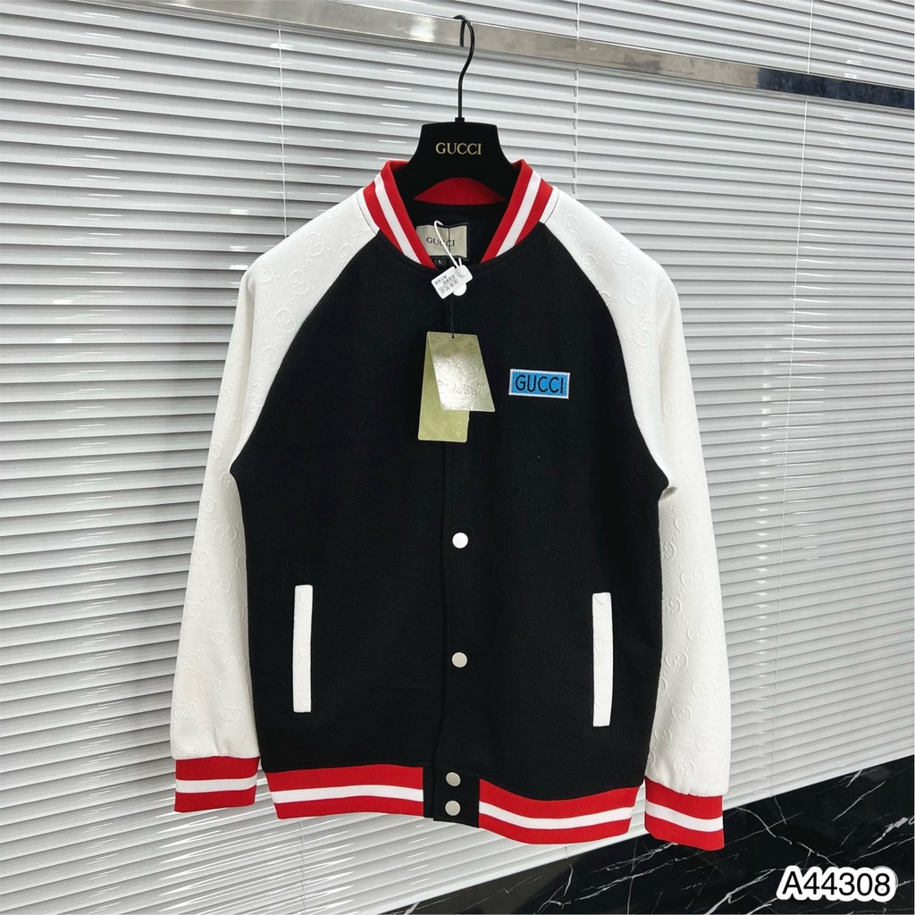 Áo Khoác Bomber Nam Gc Họa Tiết Hình Thêu Quả Dứa Sau Lưng - Áo Khoác Nam Nữ Gc Chất Dạ Tay Da Cao Cấp DT STORE MENWEAR