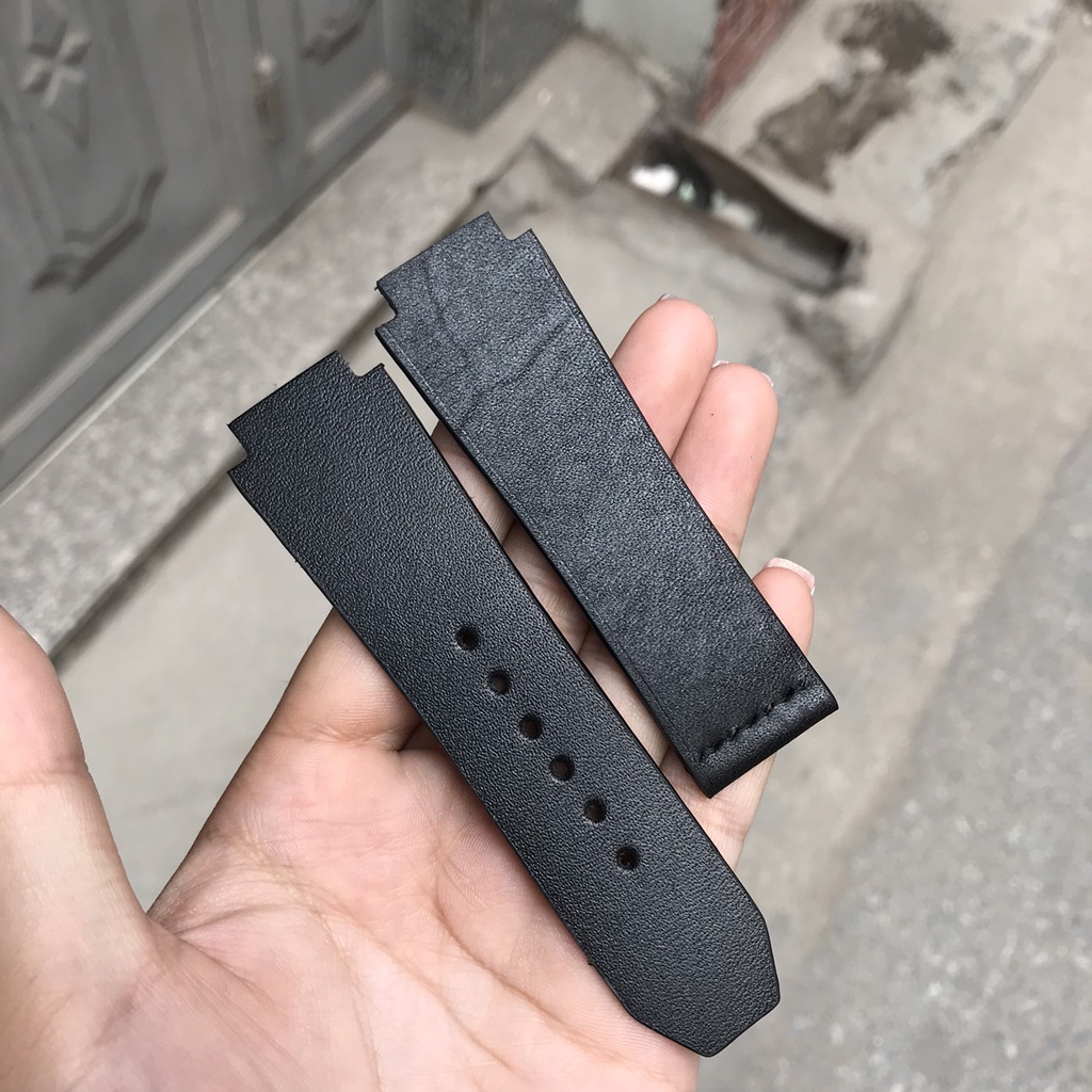Dây đồng hồ hublot nam da bò Ý size 19x25x22
