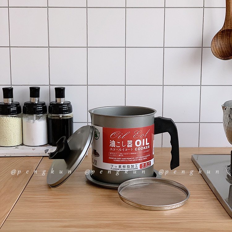 Nồi Lọc Dầu Dung Tích Lớn 1.7L Bằng Thép Không Gỉ Phong Cách Nhật Bản Dầu Nhà Bếp F