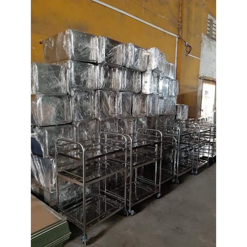 Xe tiêm đẩy inox 2 tầng- 3 tầng- Thiết bị phòng khám