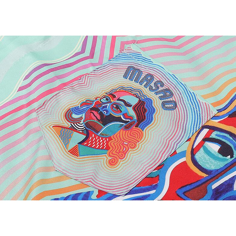 Casablanca Áo Sơ Mi cotton Ngắn Tay In Họa Tiết Thời Trang Dành Cho Nam Và Nữ