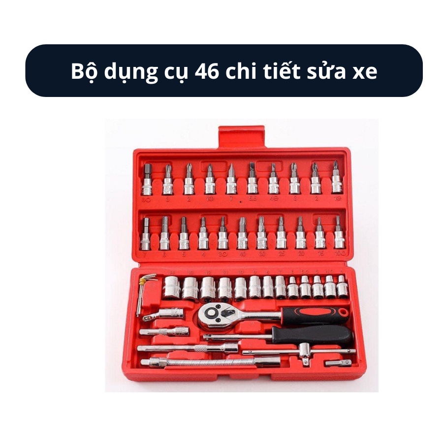 Bộ dụng cụ đa năng 46 tool hàng nội địa trung thích hợp cho ae sửa xe tại nhà hoặc mang đi chơi xa