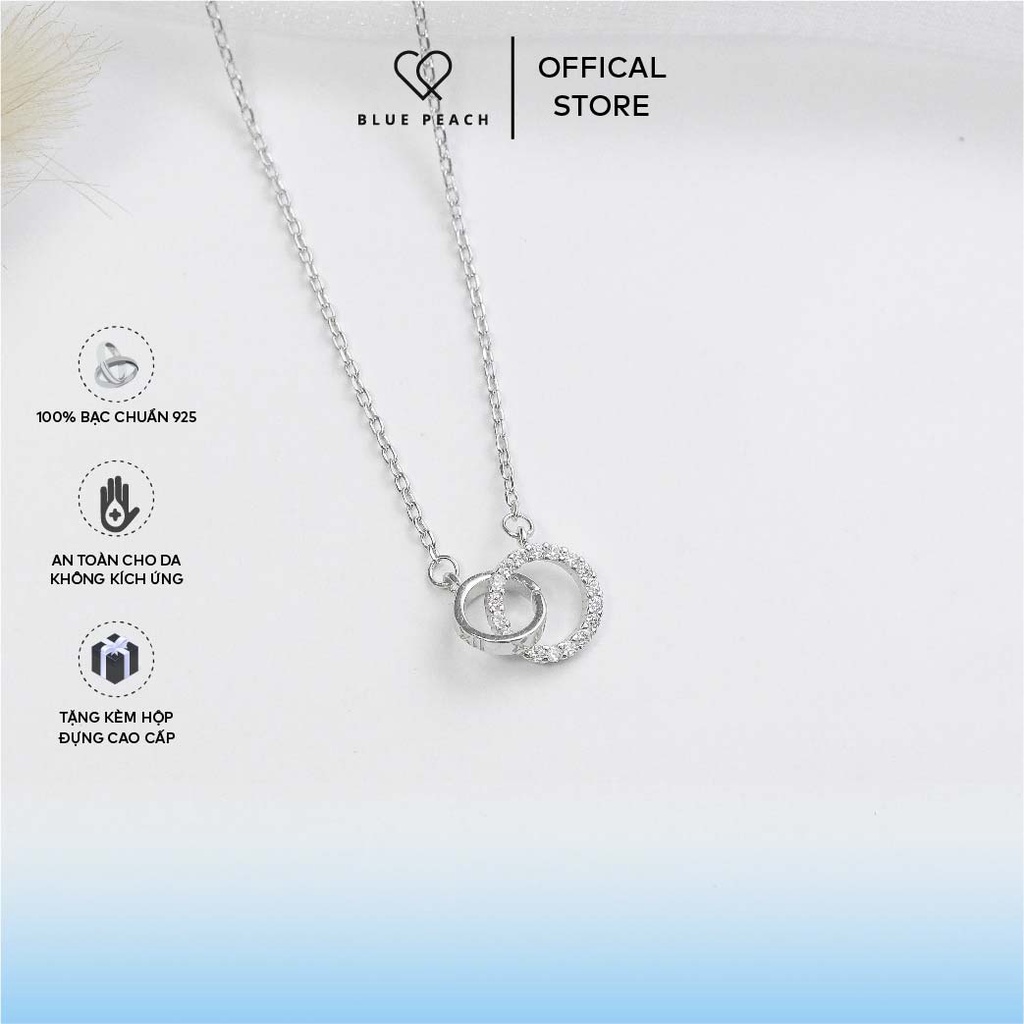 Dây Chuyền Bạc Blue Peach Circle Lồng V2 DC632