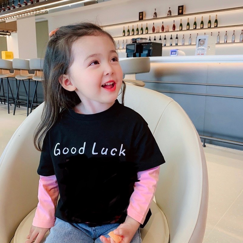 Lyvyshop - (Cotton SG chính phẩm) Áo dài phối tay siêu dễ thương cho bé gái từ 09-26kg