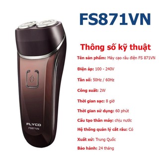 Máy cạo râu cao cấp Flyco FS871 kiểu dáng sang trọng - Hàng nhập khẩu