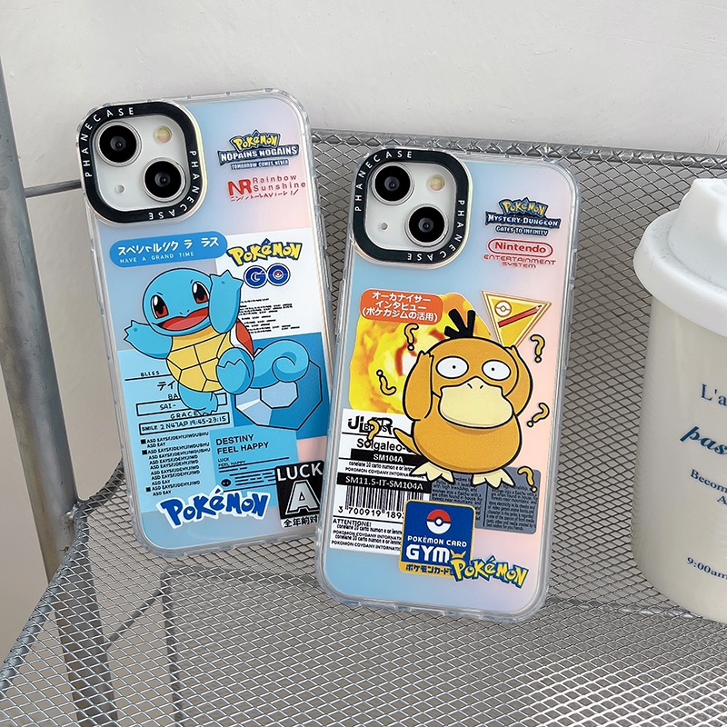 Ốp Điện Thoại Màu Laser In Logo Psyduck Thời Trang Cho iPhone X XS XR 11 12 13 14 Plus Pro Max