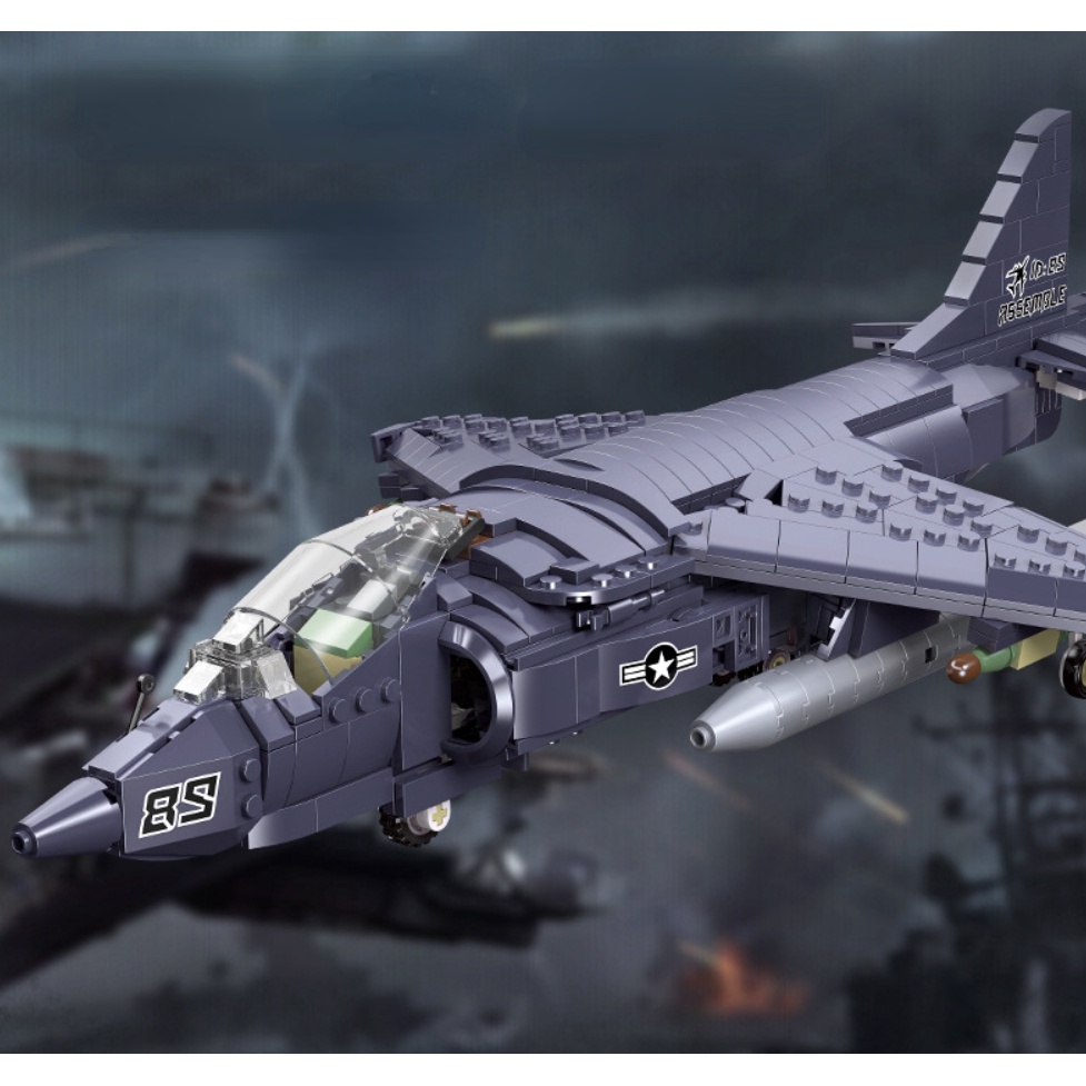 807 Khối Lắp Ráp Máy Bay Chiến Đấu MOC WW2 AV-8 Harrier II Mới