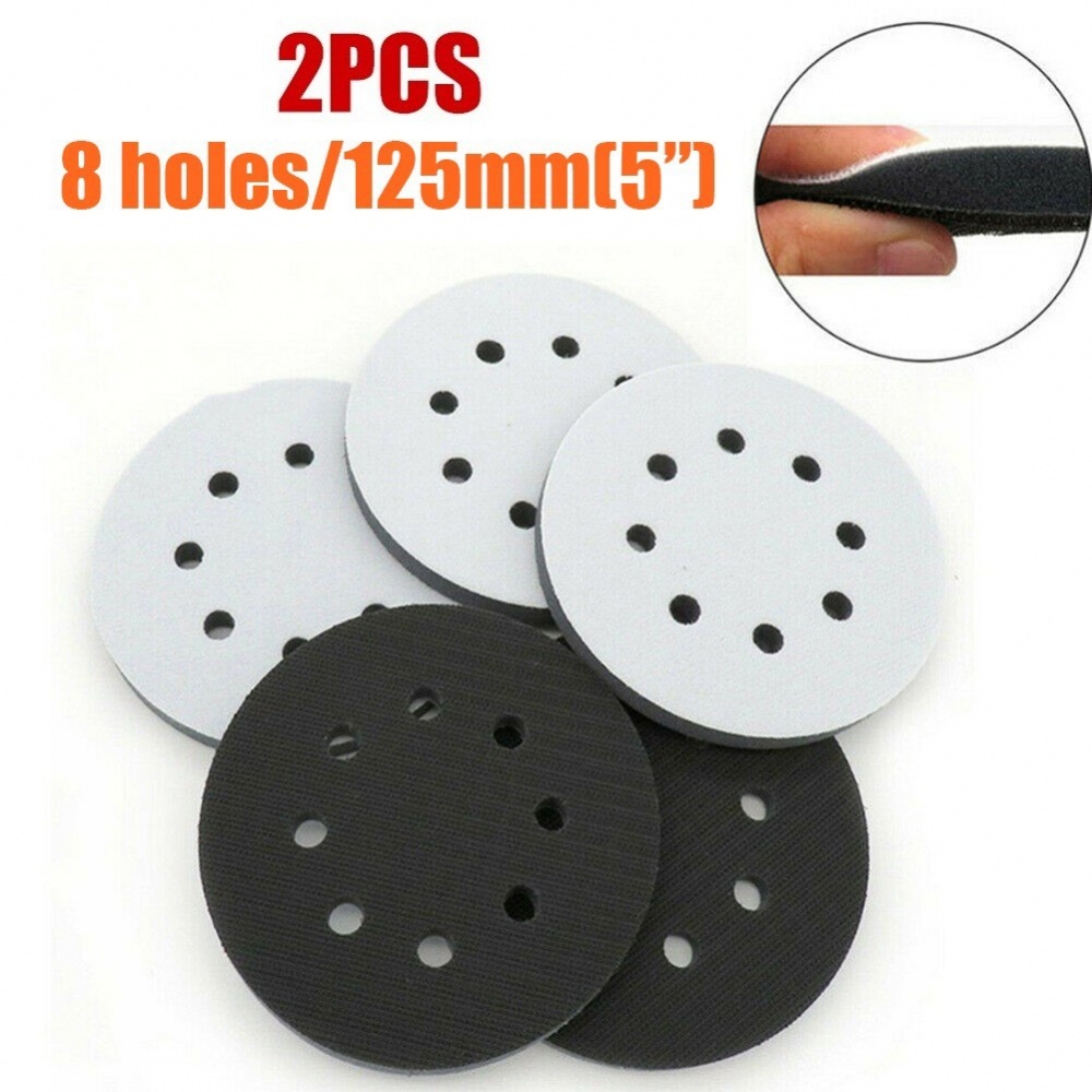 Set 2 Đệm Xốp Mềm 5 Inch 8 Lỗ Chuyên Dụng Cho Máy Chà Nhám
