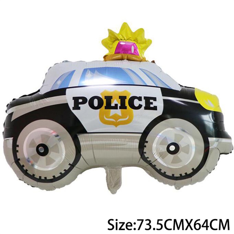 1 Bong Bóng Hình Xe Cứu Hỏa Hoạt Hình Trang Trí Tiệc