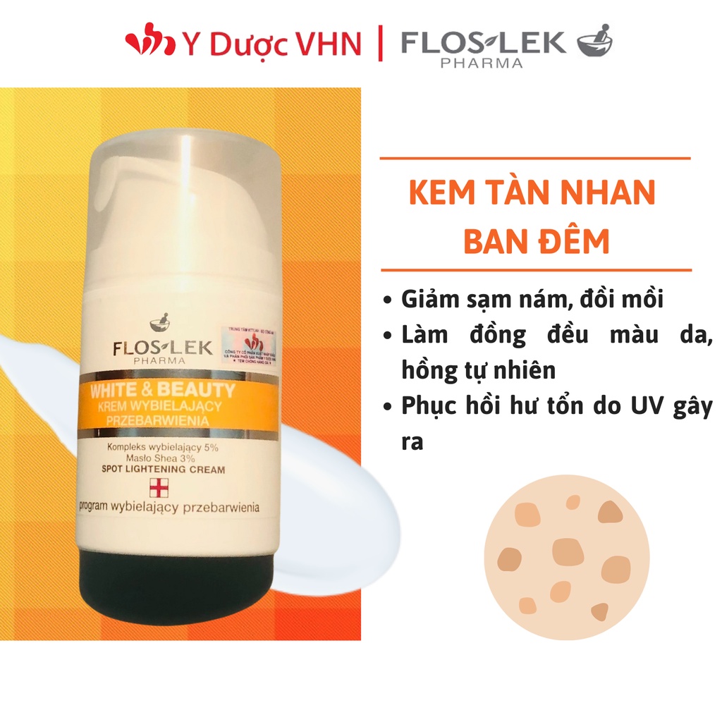 Kem nám tàn nhan Floslek da mặt đồi mồi - các nốt sậm màu - làm đều màu da