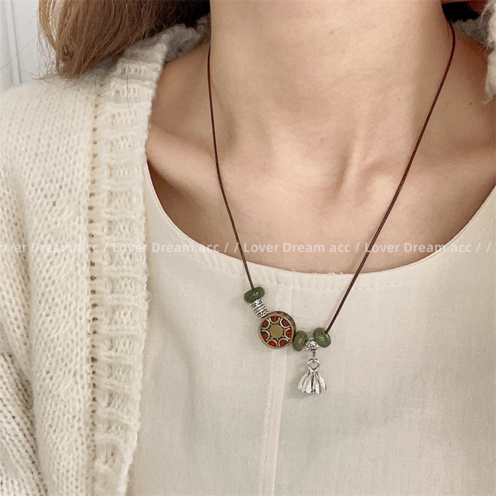 Vòng cổ Mặt Đá Mã Não Giả Phong Cách Trung Hoa Thời Trang Cho Nam Và Nữ