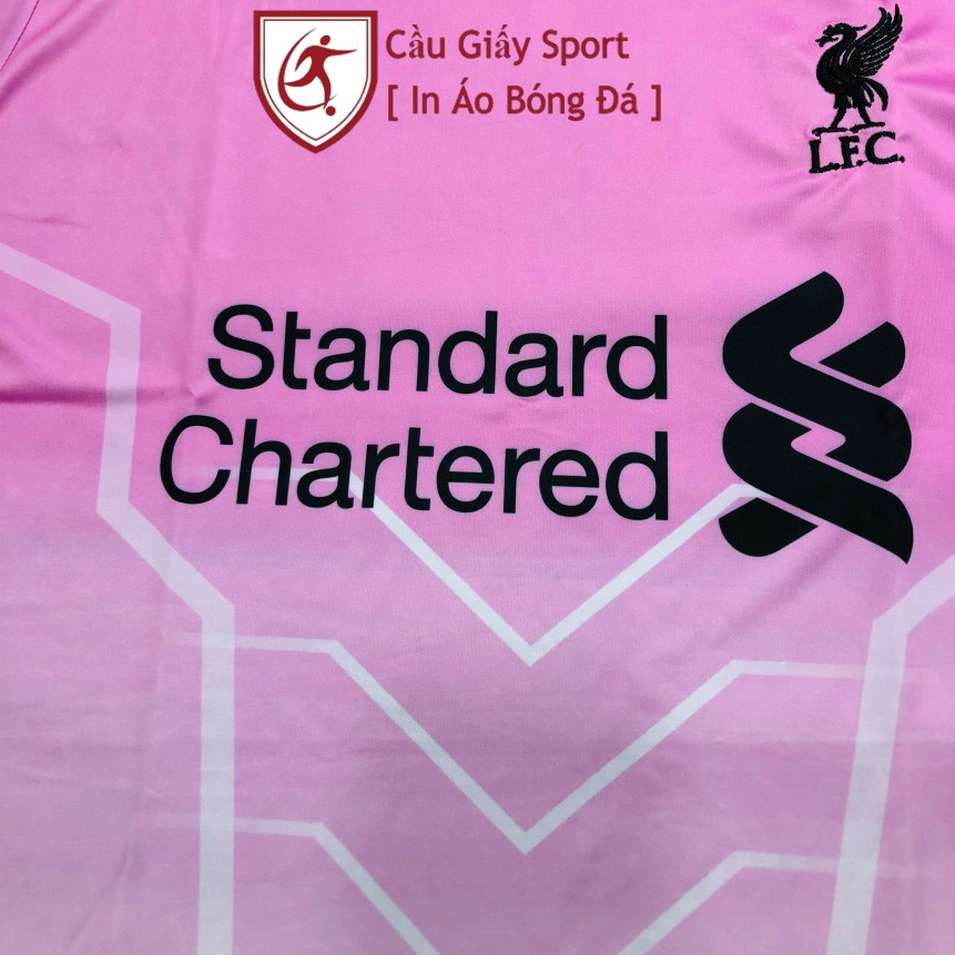 Bộ Quần Áo Bóng Đá Liverpool Trắng Hồng Thun Thái