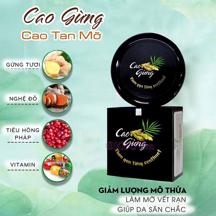 kem tan mỡ cao gừng tan mỡ bụng