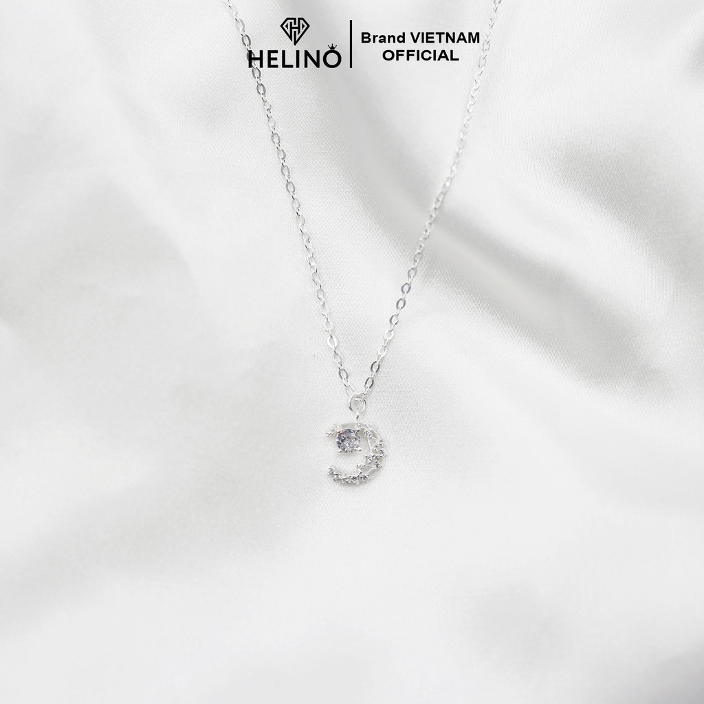 Dây chuyền bạc nữ HELINO mặt trăng khuyết đính đá C15