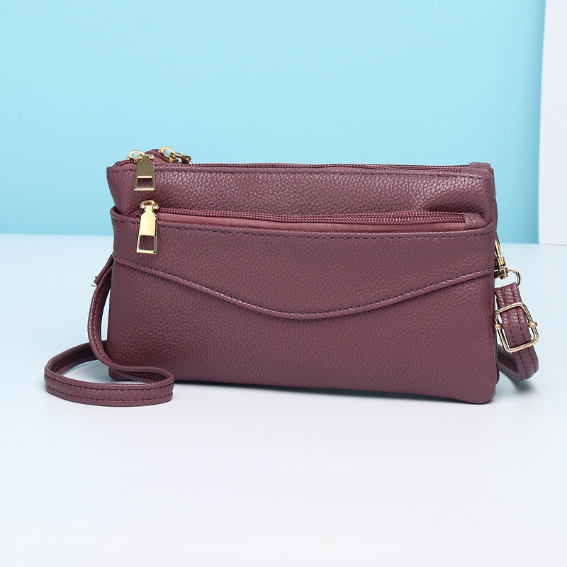 Túi Đeo Chéo Đựng Điện Thoại Có Khóa Kéo Đôi Dành Cho Nữ