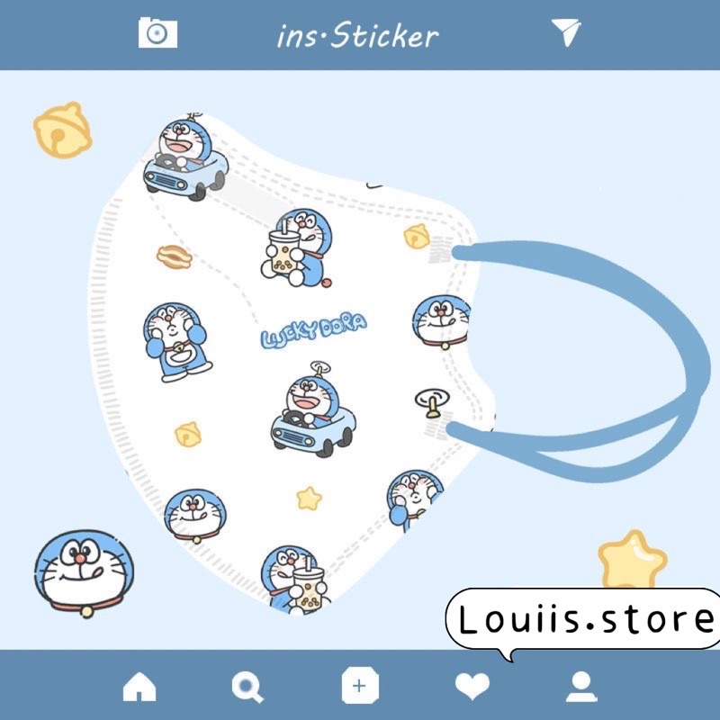 Khẩu trang hoạt hình hoạ tiết thời trang, in hình dễ thương người lớn Louiis.store