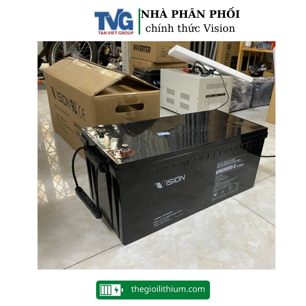 Ắc quy AGM kín khí Vision 12V, 200Ah 6FM200SE-X