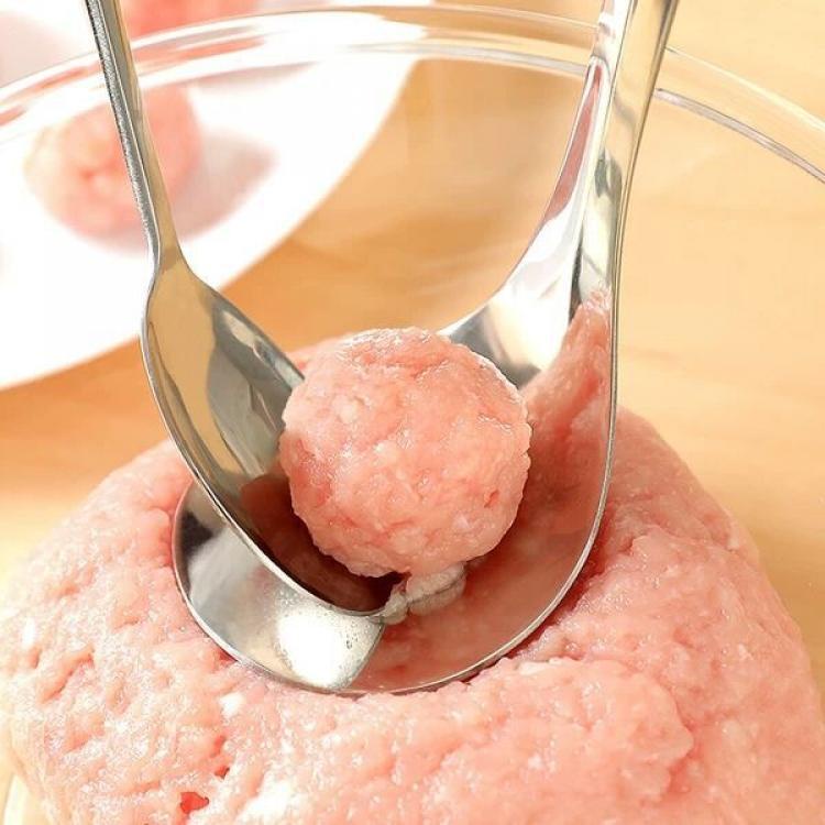 Muôi Nặn Mọc Inox , Thìa Làm Mọc Nặn Thịt Viên Tiện Lợi