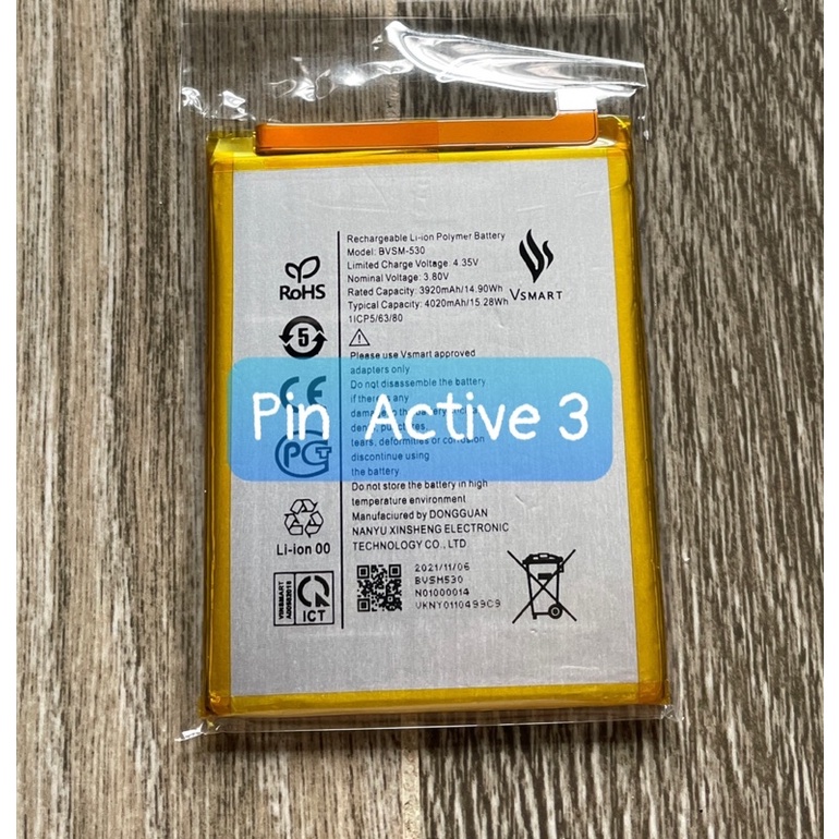 Pin Vsmart Active 3 mã BVSM-530 dung lượng 4020mAh