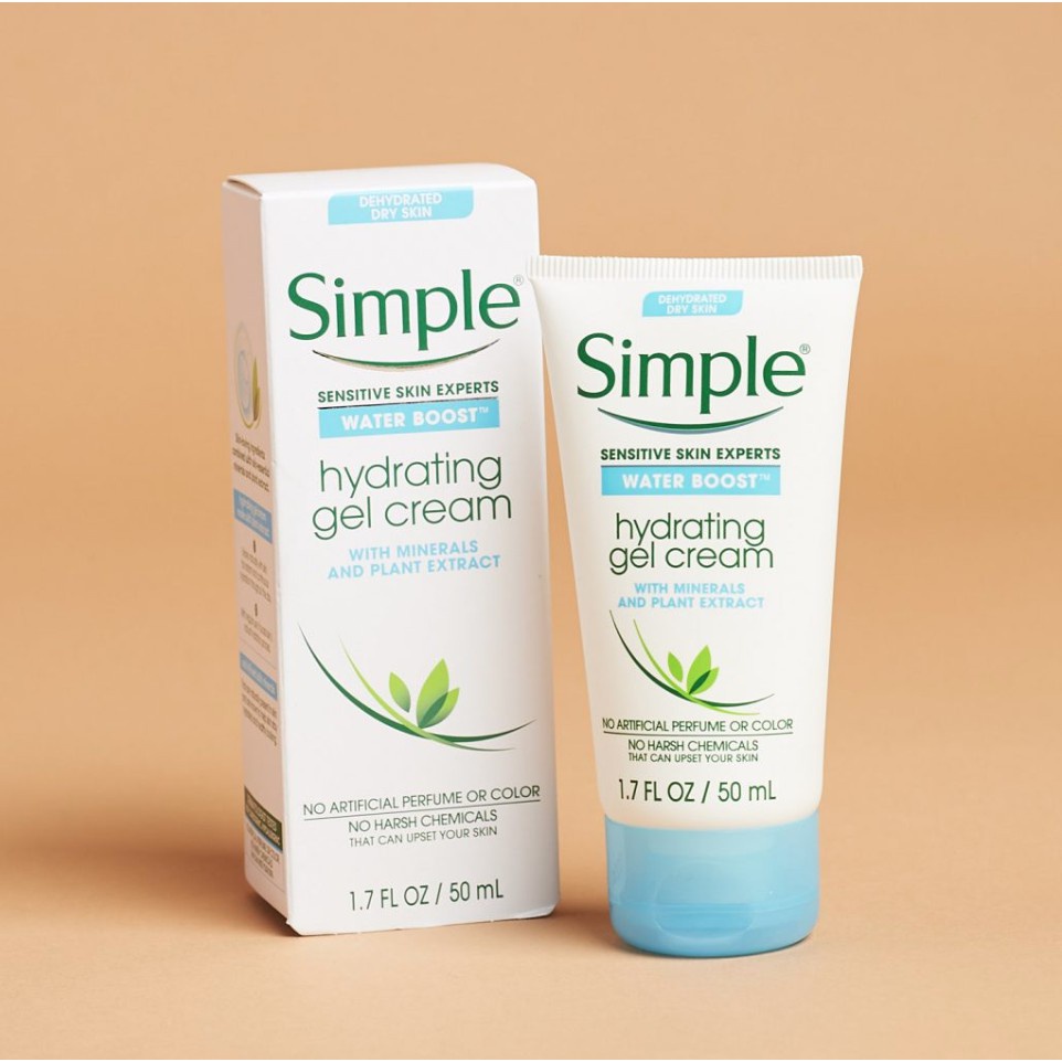 Kem Dưỡng ẩm Simple Sensitive skin expects Water boost Hydrating Gel Cream cho da khô 50ml PL002