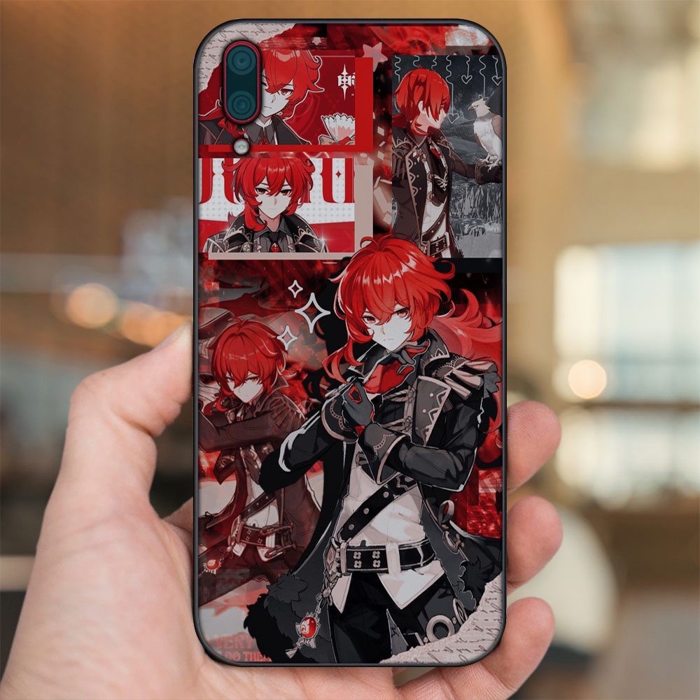 Ốp lưng Huawei Y7 Pro 2019 viền đen in hình Diluc Genshin Impact