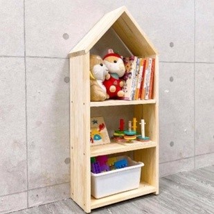 Kệ đựng sách, đựng đồ chơi 3 tầng có mái