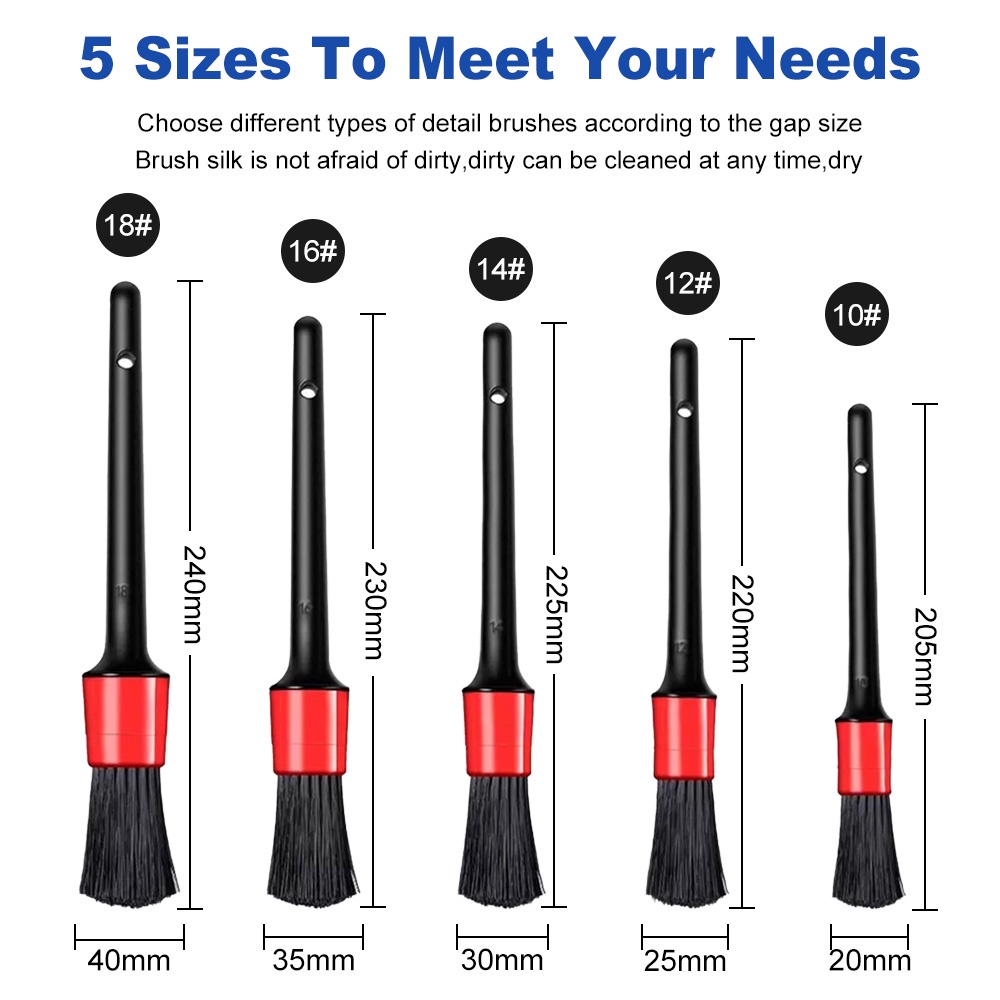 Set 5 Cọ Vệ Sinh Xe Hơi Chuyên Dụng