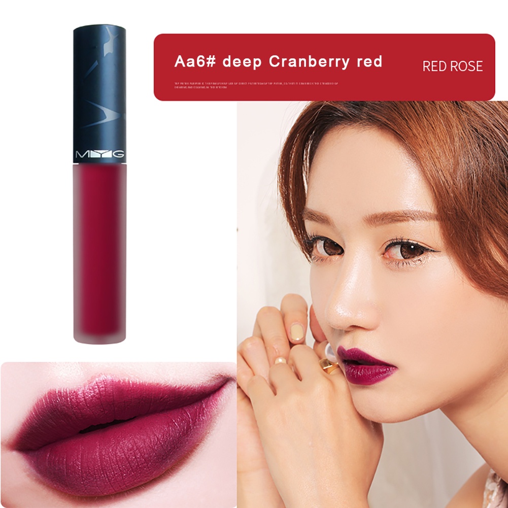 Còn Hàng Châu Âu Và Hoa Kỳ Myg Môi Men Mờ Dưỡng Ẩm Không Phai Lip Bùn Nude Trang Điểm Màu Sắc son Môi Mờ Không Dính Cốc Môi Men Cá Tuyết