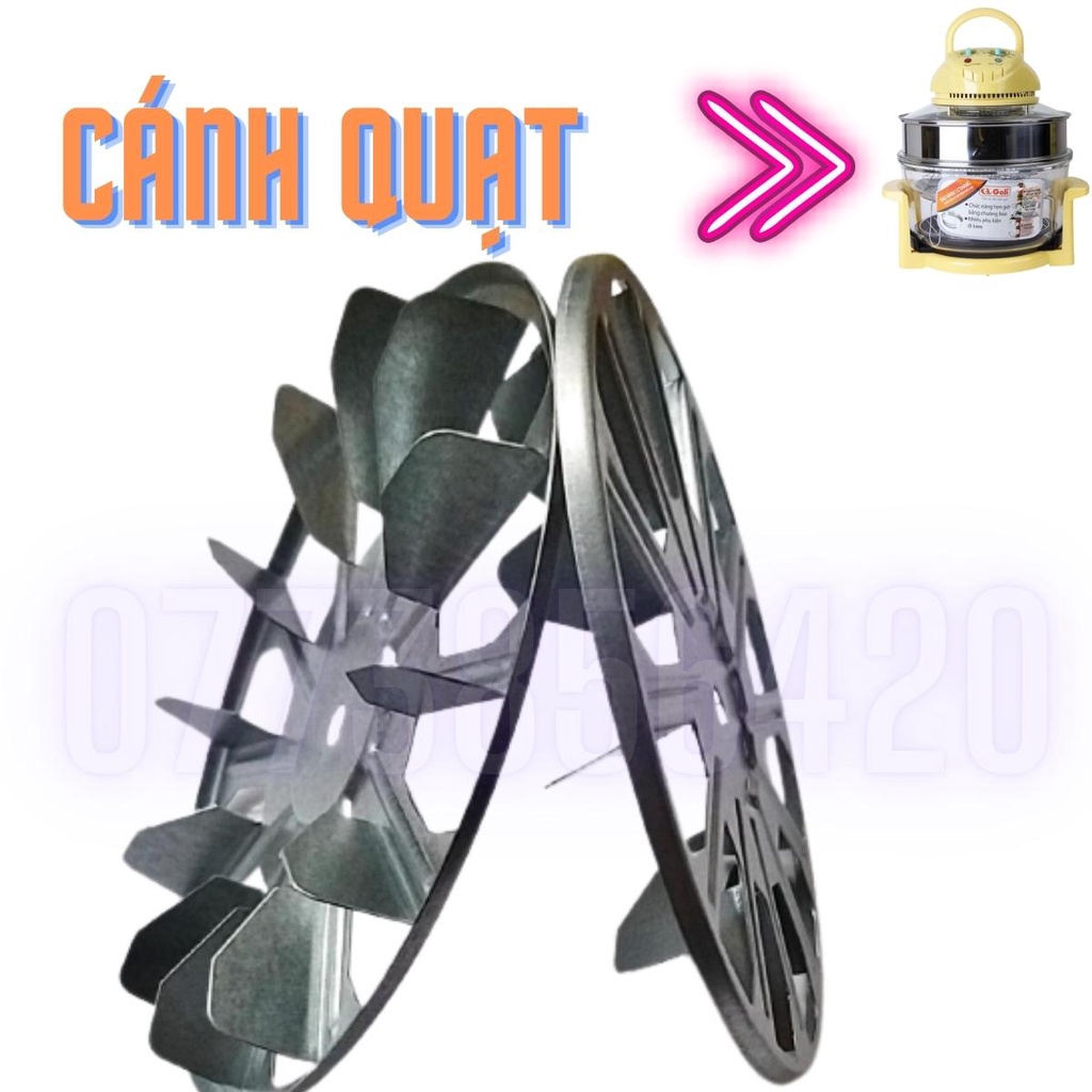 Cánh quạt lò nướng thủy tinh, nồi chiên không dầu, motor, bộ hẹn giờ tắt 6 giây, chỉnh nhiệt, đầu lò, bòng halogen