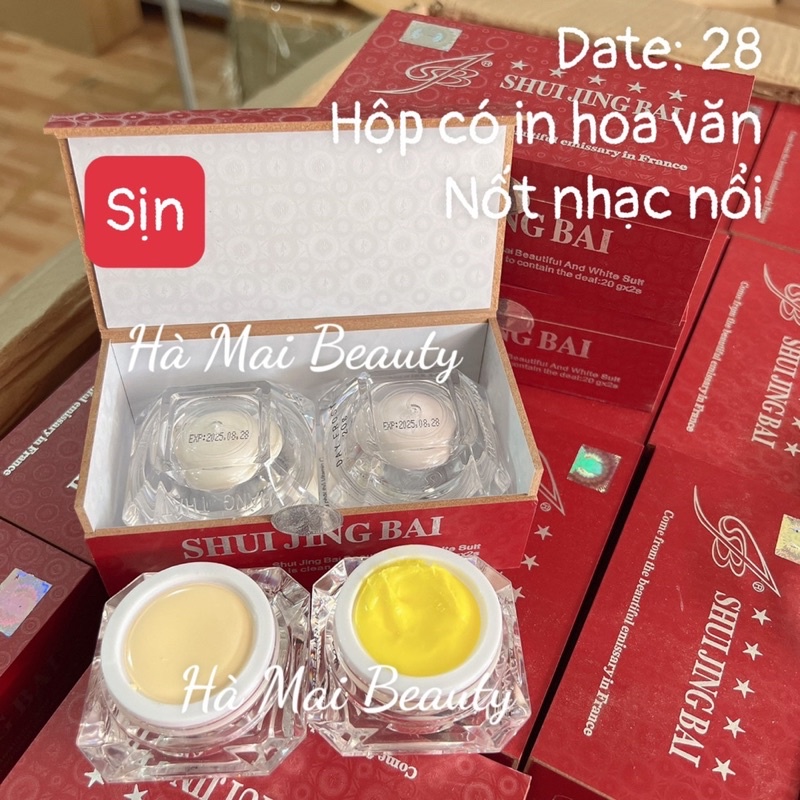 Bộ kem ngày đêm SHUI JING BAI hộp gỗ
