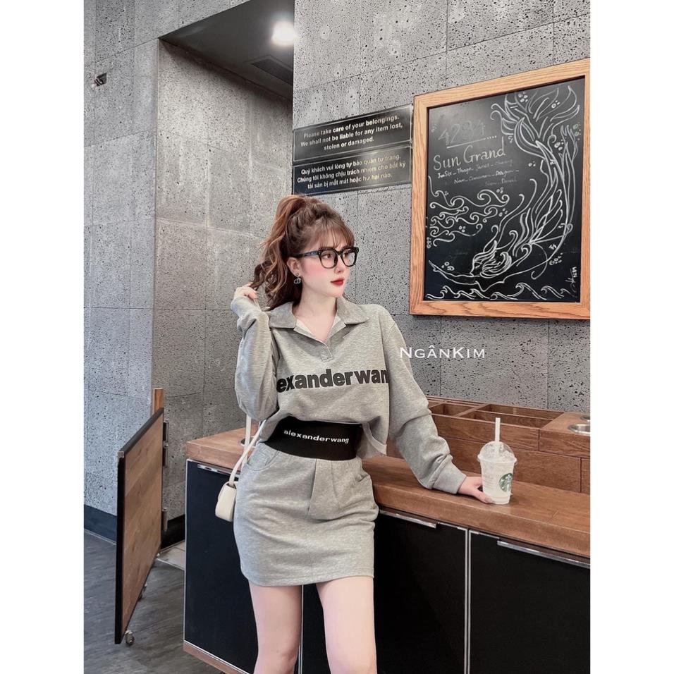 [ 𝐅𝐑𝐄𝐄 𝐒𝐇𝐈𝐏 ]  SÉT VÁY LEN CỔ BẺ CẠP CHỮ