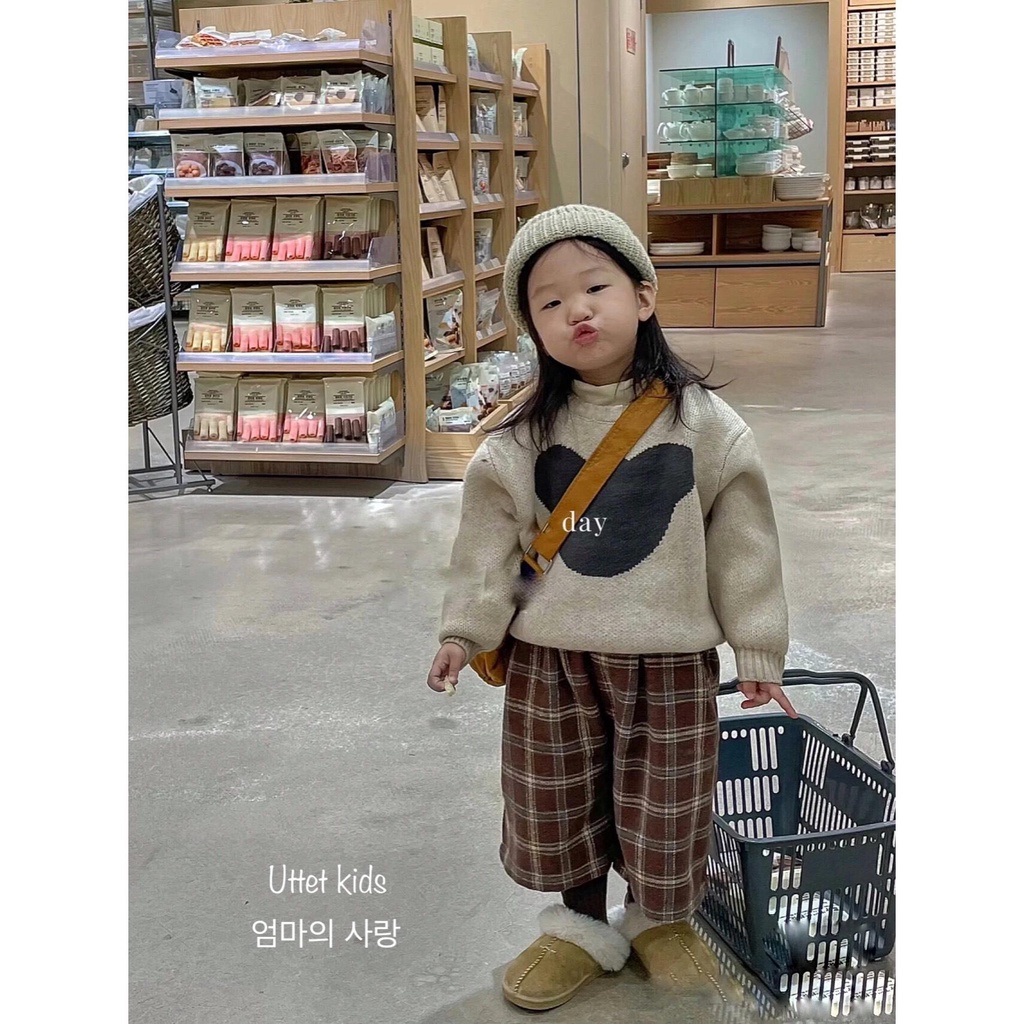 ÁO LEN HÌNH GẤU PHONG CÁCH HÀN QUỐC RẤT ĐẸP DÀNH CHO BÉ GÁI VÀ BÉ TRAI