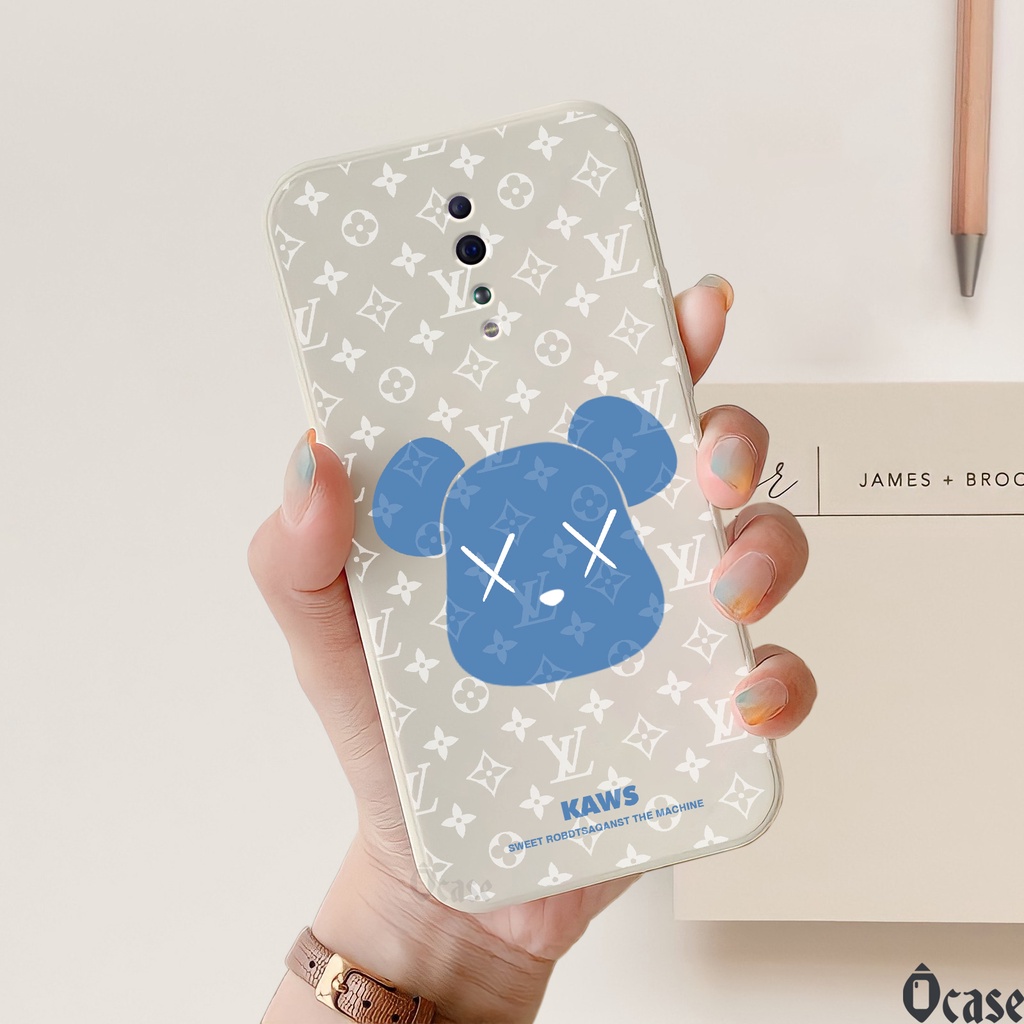 Ốp lưng Oppo Reno Z in hình gấu  cạnh viền vuông có bảo vệ camera