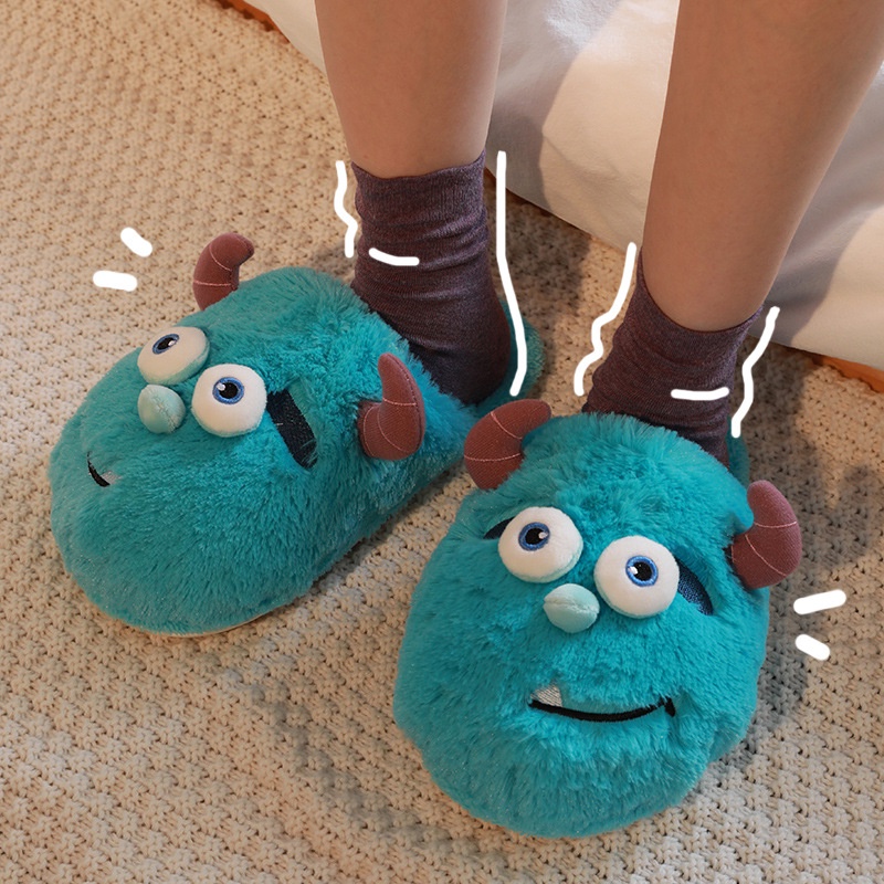 Dép Bông Hình Móng Vuốt Quái Vật Hoạt Hình Giữ Ấm Mùa Đông Cho Nam Nữ Size 36-46