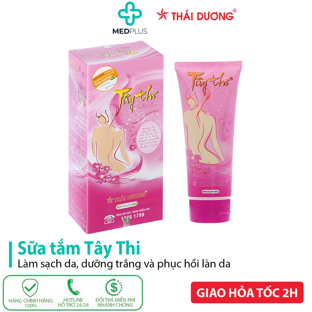 Sữa tắm Tây Thi dưỡng da trắng mịn, chiết xuất thiên nhiên, giúp giảm mụn lưng và viêm nang lông - Chai 200 ml