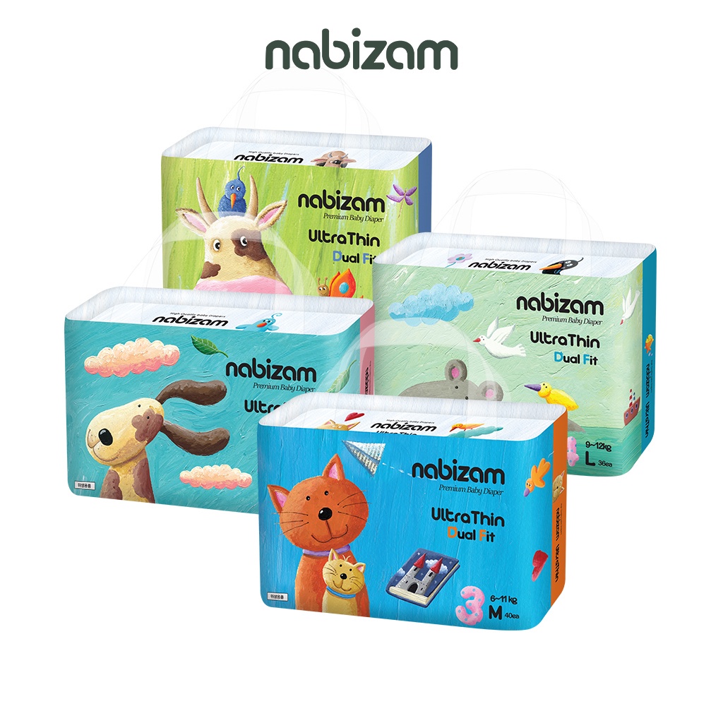 Combo 3 Tã/Bỉm NABIZAM Êm Mỏng Vượt Trội, Chống Tràn Tối Đa, Đủ Loại Kích Cỡ Bé Từ 3kg Đến 25kg, Quy Cách 20-50 Miếng