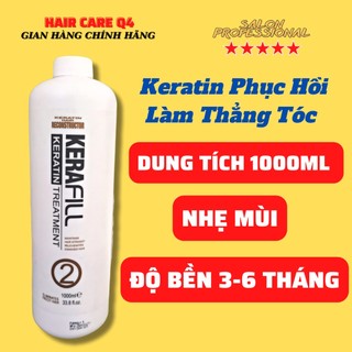 Thuốc duỗi tóc yếu hư nát keratin kerafill 1000ml chính hãng - hair care q4