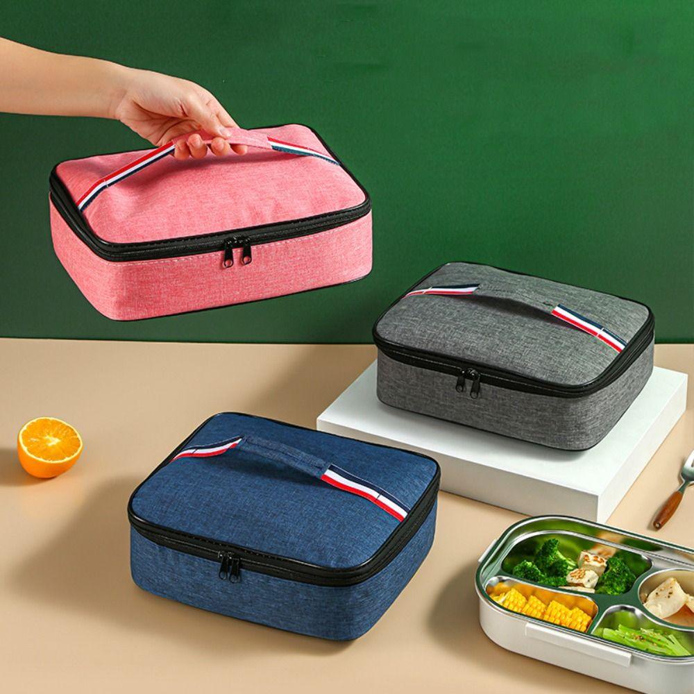 Túi Giữ Nhiệt Đựng Hộp Cơm Trưa Hình Vuông Cỡ Lớn Đa Năng Thời Trang