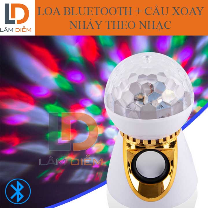ĐÈN SÂN KHẤU CẦU XOAY NHÁY THEO NHẠC KẾT HỢP LOA BLUETOOTH CQ2