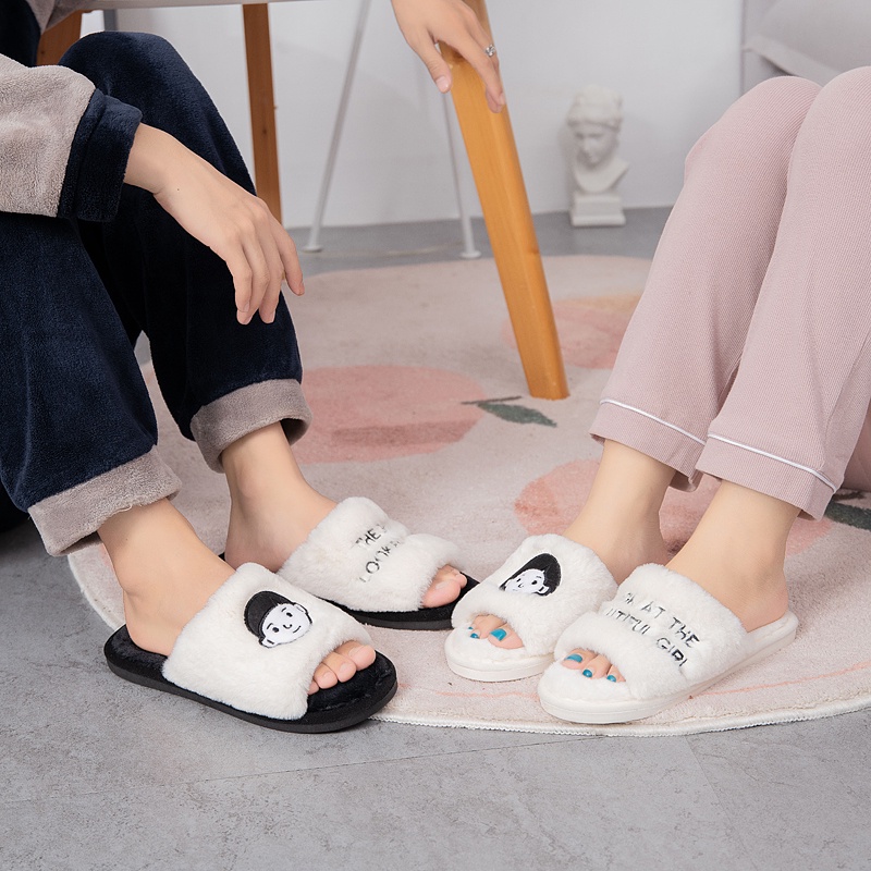 Dép Bông cotton Đi Trong Nhà Chống Trượt Thời Trang Thu Đông Dành Cho Nam Nữ