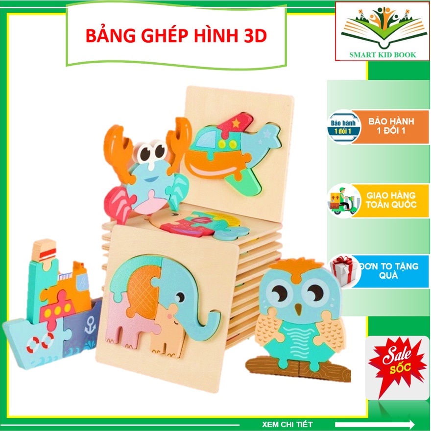 Tranh ghép hình 3D bằng gỗ nổi - Hàng loại 1