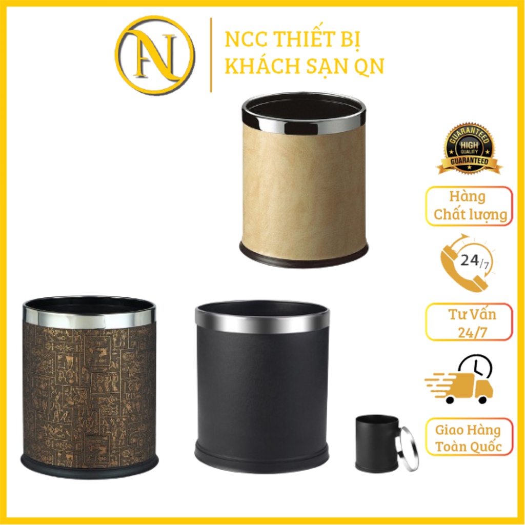 Thùng Đựng Rác 2 Lớp Dáng Tròn Dùng Cho Nhà Hàng Khách Sạn, Văn Phòng Mã SP KL-06 10L