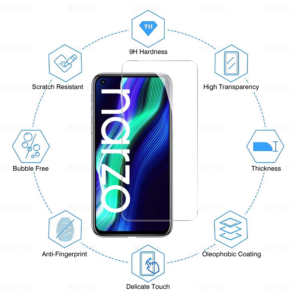 Kính Cường Lực 4 Trong 1 Bảo Vệ Ống Kính Máy Ảnh Cho Realme Narzo 50 Pro 50A 50i Prime 30A 30 5G 9H Narzo50a Narzo50i Narzo50