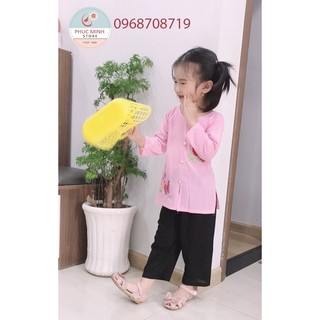Bộ bà ba thêu Hoa cho bé gái