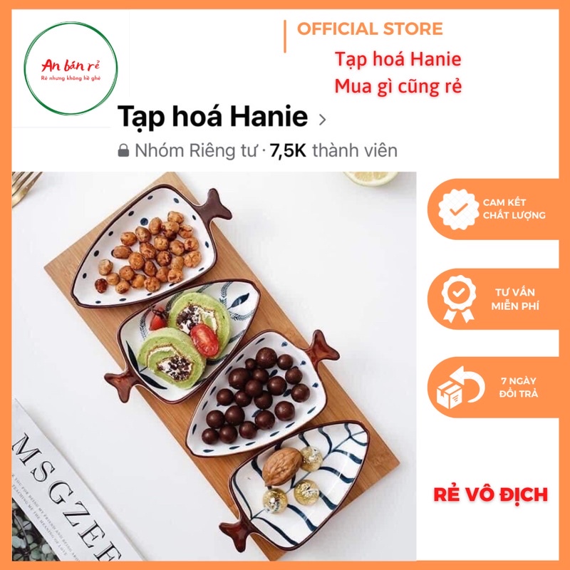 SET ĐĨA ĐUÔI CÁ KÈM KHAY GỖ