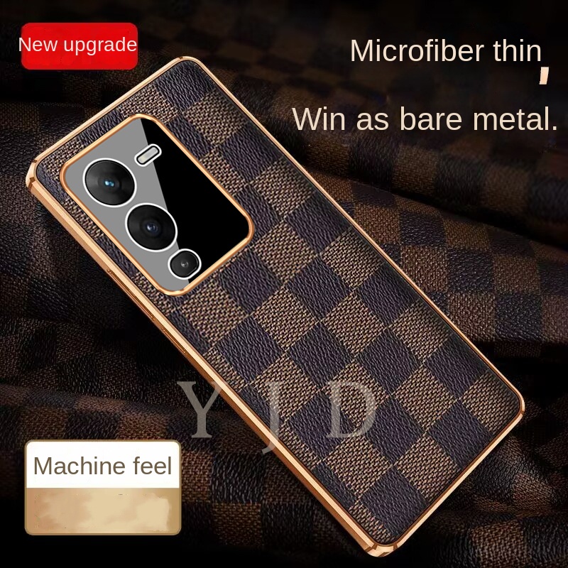 Ốp Điện Thoại TPU Lưng Da Màu Trơn Chống Sốc Cho Vivo V25 Pro 5G