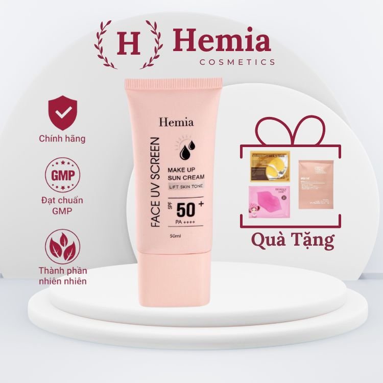 Kem chống nắng Hemia ( Hemia Hàn Quốc) dưỡng trắng make up bảo vệ da, chống lão hóa-